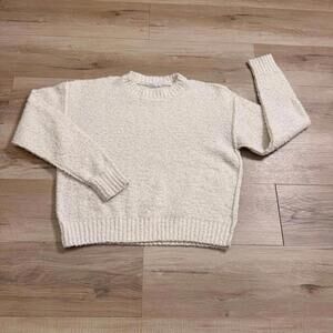 Double Zero Boucle Knit Sweater‎ Cream Women's S Pullover